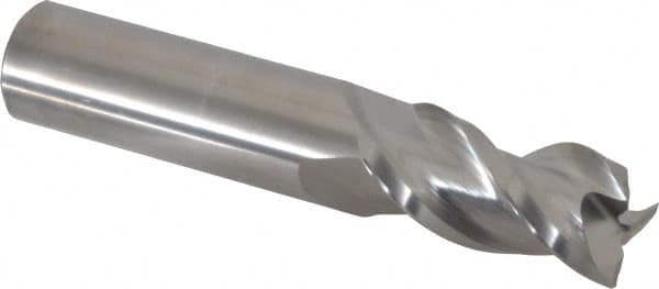 Accupro - 3/4", 3 Flute, Single End, Solid Carbide, 0.03" Corner Radius End Mill - 4" OAL, 40° Helix, Right Hand Flute, 1-5/8" LOC, Right Hand Cut - Americas Industrial Supply