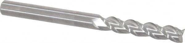 Accupro - 1/4", 3 Flute, Single End, Solid Carbide, 0.01" Corner Radius End Mill - 3" OAL, 40° Helix, Right Hand Flute, 1-1/4" LOC, Right Hand Cut - Americas Industrial Supply