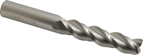 Accupro - 3/4", 3 Flute, Single End, Solid Carbide, 0.03" Corner Radius End Mill - 6" OAL, 40° Helix, Right Hand Flute, 3-1/4" LOC, Right Hand Cut - Americas Industrial Supply