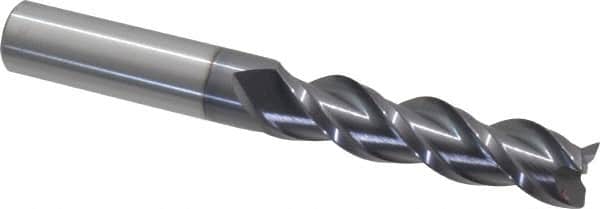 Accupro - 1/2", 3 Flute, Single End, Solid Carbide, 0.02" Corner Radius End Mill - 4" OAL, 40° Helix, Right Hand Flute, 2" LOC, Right Hand Cut - Americas Industrial Supply