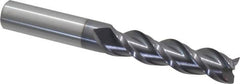 Accupro - 1/2", 3 Flute, Single End, Solid Carbide, 0.02" Corner Radius End Mill - 4" OAL, 40° Helix, Right Hand Flute, 2" LOC, Right Hand Cut - Americas Industrial Supply