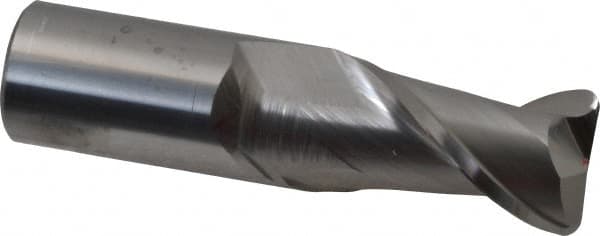 Accupro - 1", 2 Flute, Single End, Solid Carbide, 1/8" Corner Radius End Mill - 4" OAL, 40° Helix, Right Hand Flute, 1-3/4" LOC, Right Hand Cut - Americas Industrial Supply