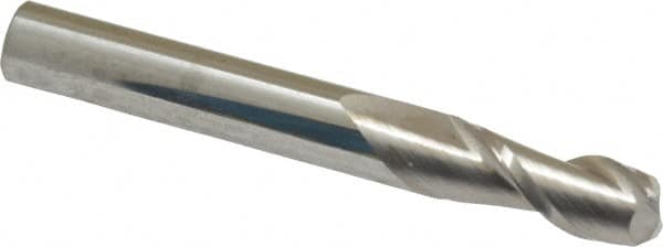 Accupro - 5/16", 2 Flute, Single End, Solid Carbide, 0.06" Corner Radius End Mill - 2-1/2" OAL, 40° Helix, Right Hand Flute, 3/4" LOC, Right Hand Cut - Americas Industrial Supply