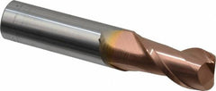 Accupro - 3/4", 2 Flute, Single End, Solid Carbide, 1/8" Corner Radius End Mill - 4" OAL, 40° Helix, Right Hand Flute, 1-1/2" LOC, Right Hand Cut - Americas Industrial Supply