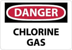 NMC - "Danger - Chlorine Gas", 10" Long x 14" Wide, Rigid Plastic Safety Sign - Rectangle, 0.05" Thick, Use for Hazardous Materials - Americas Industrial Supply