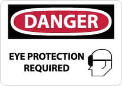 NMC - "Danger - Eye Protection Required", 10" Long x 14" Wide, Rigid Plastic Safety Sign - Rectangle, 0.05" Thick, Use for Accident Prevention - Americas Industrial Supply