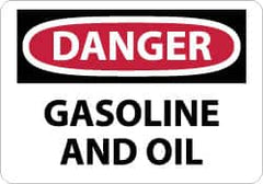 NMC - "Danger - Gasoline and Oil", 10" Long x 14" Wide, Rigid Plastic Safety Sign - Rectangle, 0.05" Thick, Use for Hazardous Materials - Americas Industrial Supply