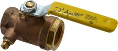 Conbraco - 3/4" Pipe, Bronze, Straight with Side Tap, Gas Ball Valve - 250 psi WOG Rating, Lever Handle, FNPT x FNPT End Connections, 2 Piece - Americas Industrial Supply