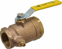 Conbraco - 1-1/4" Pipe, Bronze, Straight with Side Tap, Gas Ball Valve - 250 psi WOG Rating, Lever Handle, FNPT x FNPT End Connections, 2 Piece - Americas Industrial Supply