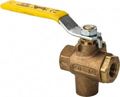 Apollo - 1/4" Pipe, Full Port, Bronze Standard Ball Valve - 2 Piece, Inline - One Way Flow, FNPT x FNPT Ends, Lever Handle, 125 WOG - Americas Industrial Supply