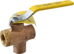 Apollo - 3/8" Pipe, Full Port, Bronze Standard Ball Valve - 2 Piece, Inline - One Way Flow, FNPT x FNPT Ends, Lever Handle, 125 WOG - Americas Industrial Supply