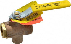 Apollo - 1/2" Pipe, Full Port, Bronze Standard Ball Valve - 2 Piece, Inline - One Way Flow, FNPT x FNPT Ends, Lever Handle, 125 WOG - Americas Industrial Supply
