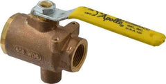 Apollo - 3/4" Pipe, Full Port, Bronze Standard Ball Valve - 2 Piece, Inline - One Way Flow, FNPT x FNPT Ends, Lever Handle, 125 WOG - Americas Industrial Supply