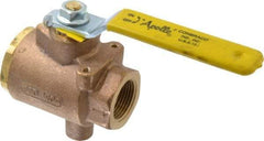 Apollo - 1" Pipe, Full Port, Bronze Standard Ball Valve - 2 Piece, Inline - One Way Flow, FNPT x FNPT Ends, Lever Handle, 125 WOG - Americas Industrial Supply