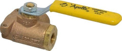 Apollo - 1/4" Pipe, Standard Port, Bronze Standard Ball Valve - Three Way, FNPT x FNPT x FNPT Ends, Lever Handle, 400 WOG - Americas Industrial Supply