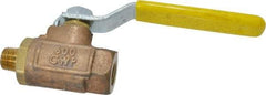 Apollo - 1/4" Pipe, Standard Port, Bronze Standard Ball Valve - 2 Piece, Inline - One Way Flow, MNPT x FNPT Ends, Lever Handle, 600 WOG, 150 WSP - Americas Industrial Supply