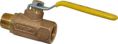Apollo - 1/2" Pipe, Standard Port, Bronze Standard Ball Valve - 2 Piece, Inline - One Way Flow, MNPT x FNPT Ends, Lever Handle, 600 WOG, 150 WSP - Americas Industrial Supply