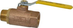 Apollo - 1" Pipe, Standard Port, Bronze Standard Ball Valve - 2 Piece, Inline - One Way Flow, MNPT x FNPT Ends, Lever Handle, 600 WOG, 150 WSP - Americas Industrial Supply