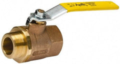 Apollo - 1-1/2" Pipe, Standard Port, Bronze Standard Ball Valve - 2 Piece, Inline - One Way Flow, MNPT x FNPT Ends, Lever Handle, 600 WOG, 150 WSP - Americas Industrial Supply