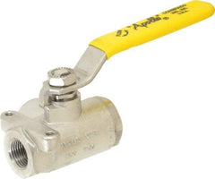 Apollo - 3/8" Pipe, Standard Port, Stainless Steel Standard Ball Valve - 2 Piece, Three Way, FNPT x FNPT Ends, Lever Handle, 800 WOG - Americas Industrial Supply