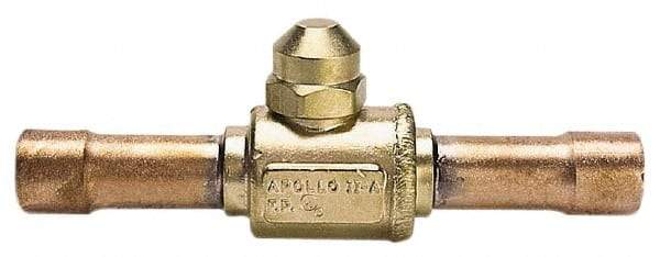 Apollo - 7/8" Pipe, Full Port, Brass UL Listed Ball Valve - Inline - Two Way Flow, Tube O.D. x Tube O.D. Ends, Cap Handle, 500 WOG - Americas Industrial Supply