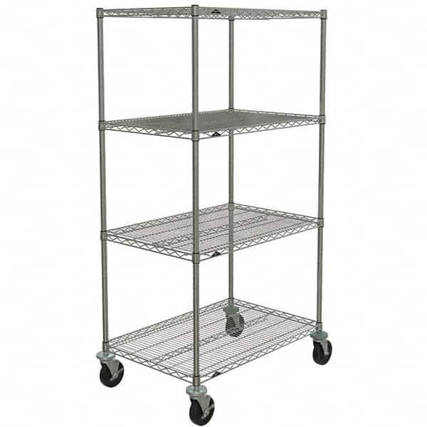 Metro - 600 Lb Capacity 4 Shelf Mobile Wire Shelving Unit - Add-On Unit - Americas Industrial Supply