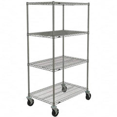 Metro - 600 Lb Capacity 4 Shelf Mobile Wire Shelving Unit - Add-On Unit - Americas Industrial Supply