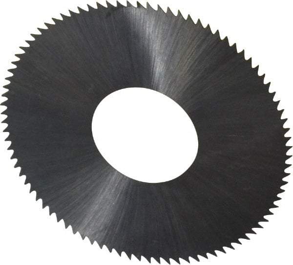 Made in USA - 1-3/4" Diam x 0.006" Blade Thickness x 5/8" Arbor Hole Diam, 90 Tooth Slitting and Slotting Saw - Arbor Connection, Right Hand, Uncoated, High Speed Steel, Concave Ground, Contains Keyway - Americas Industrial Supply