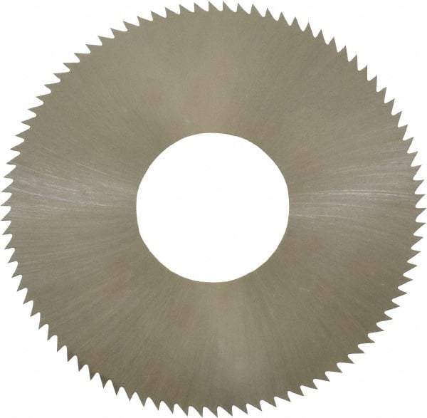 Made in USA - 1-3/4" Diam x 0.012" Blade Thickness x 5/8" Arbor Hole Diam, 90 Tooth Slitting and Slotting Saw - Arbor Connection, Right Hand, Uncoated, High Speed Steel, Concave Ground, Contains Keyway - Americas Industrial Supply