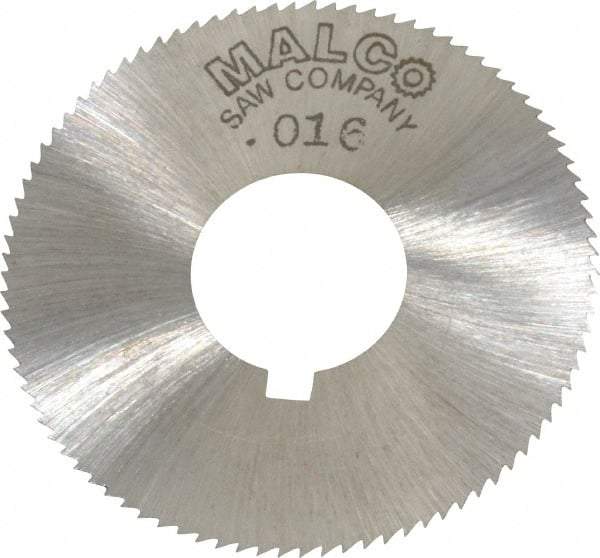 Made in USA - 1-3/4" Diam x 0.016" Blade Thickness x 5/8" Arbor Hole Diam, 90 Tooth Slitting and Slotting Saw - Arbor Connection, Right Hand, Uncoated, High Speed Steel, Concave Ground, Contains Keyway - Americas Industrial Supply