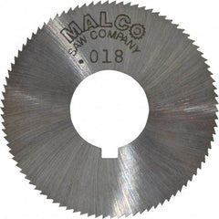 Made in USA - 1-3/4" Diam x 0.018" Blade Thickness x 5/8" Arbor Hole Diam, 90 Tooth Slitting and Slotting Saw - Arbor Connection, Right Hand, Uncoated, High Speed Steel, Concave Ground, Contains Keyway - Americas Industrial Supply