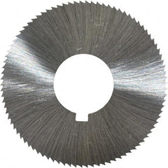 Made in USA - 1-3/4" Diam x 0.023" Blade Thickness x 5/8" Arbor Hole Diam, 90 Tooth Slitting and Slotting Saw - Arbor Connection, Right Hand, Uncoated, High Speed Steel, Concave Ground, Contains Keyway - Americas Industrial Supply