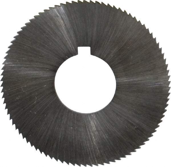 Made in USA - 1-3/4" Diam x 0.051" Blade Thickness x 5/8" Arbor Hole Diam, 90 Tooth Slitting and Slotting Saw - Arbor Connection, Right Hand, Uncoated, High Speed Steel, Concave Ground, Contains Keyway - Americas Industrial Supply