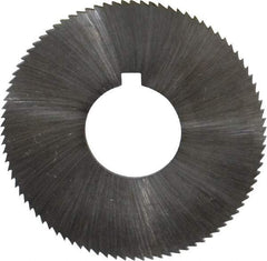 Made in USA - 1-3/4" Diam x 0.051" Blade Thickness x 5/8" Arbor Hole Diam, 90 Tooth Slitting and Slotting Saw - Arbor Connection, Right Hand, Uncoated, High Speed Steel, Concave Ground, Contains Keyway - Americas Industrial Supply