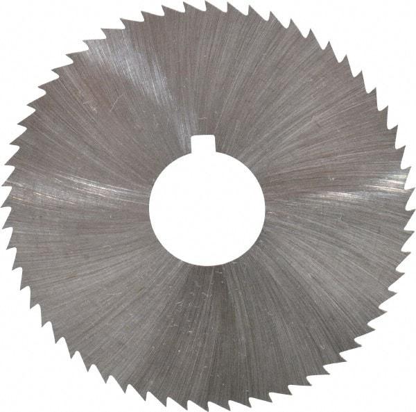 Made in USA - 2-1/4" Diam x 0.016" Blade Thickness x 5/8" Arbor Hole Diam, 60 Tooth Slitting and Slotting Saw - Arbor Connection, Right Hand, Uncoated, High Speed Steel, Concave Ground, Contains Keyway - Americas Industrial Supply