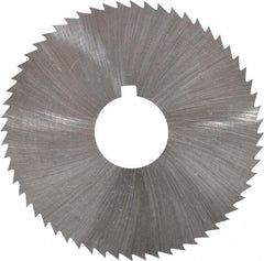 Made in USA - 2-1/4" Diam x 0.016" Blade Thickness x 5/8" Arbor Hole Diam, 60 Tooth Slitting and Slotting Saw - Arbor Connection, Right Hand, Uncoated, High Speed Steel, Concave Ground, Contains Keyway - Americas Industrial Supply