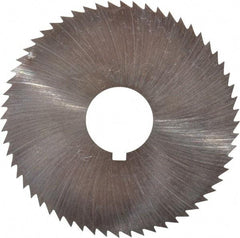 Made in USA - 2-1/4" Diam x 0.018" Blade Thickness x 5/8" Arbor Hole Diam, 60 Tooth Slitting and Slotting Saw - Arbor Connection, Right Hand, Uncoated, High Speed Steel, Concave Ground, Contains Keyway - Americas Industrial Supply