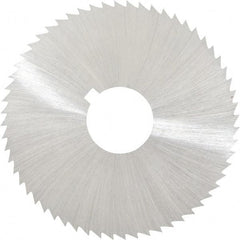 Made in USA - 2-1/4" Diam x 0.02" Blade Thickness x 5/8" Arbor Hole Diam, 60 Tooth Slitting and Slotting Saw - Arbor Connection, Right Hand, Uncoated, High Speed Steel, Concave Ground, Contains Keyway - Americas Industrial Supply