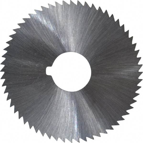 Made in USA - 2-1/4" Diam x 0.025" Blade Thickness x 5/8" Arbor Hole Diam, 60 Tooth Slitting and Slotting Saw - Arbor Connection, Right Hand, Uncoated, High Speed Steel, Concave Ground, Contains Keyway - Americas Industrial Supply