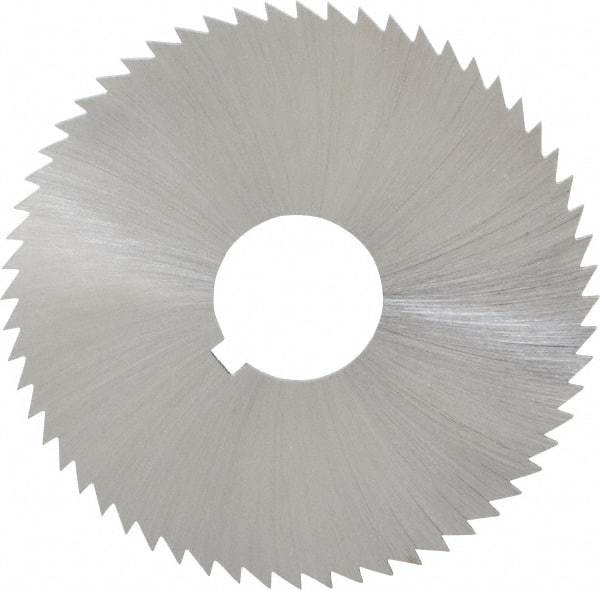 Made in USA - 2-1/4" Diam x 0.051" Blade Thickness x 5/8" Arbor Hole Diam, 60 Tooth Slitting and Slotting Saw - Arbor Connection, Right Hand, Uncoated, High Speed Steel, Concave Ground, Contains Keyway - Americas Industrial Supply