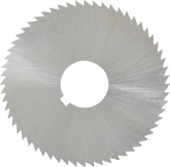 Made in USA - 2-1/4" Diam x 0.051" Blade Thickness x 5/8" Arbor Hole Diam, 60 Tooth Slitting and Slotting Saw - Arbor Connection, Right Hand, Uncoated, High Speed Steel, Concave Ground, Contains Keyway - Americas Industrial Supply