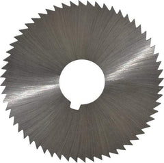 Made in USA - 2-1/4" Diam x 0.064" Blade Thickness x 5/8" Arbor Hole Diam, 60 Tooth Slitting and Slotting Saw - Arbor Connection, Right Hand, Uncoated, High Speed Steel, Concave Ground, Contains Keyway - Americas Industrial Supply