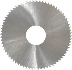 Made in USA - 2-3/4" Diam x 0.014" Blade Thickness x 3/4" Arbor Hole Diam, 72 Tooth Slitting and Slotting Saw - Arbor Connection, Right Hand, Uncoated, High Speed Steel, Concave Ground, Contains Keyway - Americas Industrial Supply