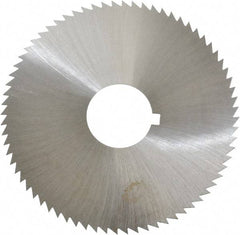 Made in USA - 2-3/4" Diam x 0.023" Blade Thickness x 3/4" Arbor Hole Diam, 72 Tooth Slitting and Slotting Saw - Arbor Connection, Right Hand, Uncoated, High Speed Steel, Concave Ground, Contains Keyway - Americas Industrial Supply