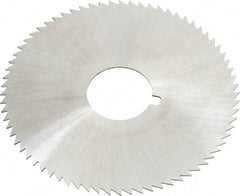 Made in USA - 2-3/4" Diam x 0.025" Blade Thickness x 3/4" Arbor Hole Diam, 72 Tooth Slitting and Slotting Saw - Arbor Connection, Right Hand, Uncoated, High Speed Steel, Concave Ground, Contains Keyway - Americas Industrial Supply