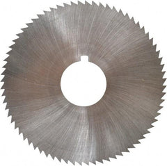 Made in USA - 2-3/4" Diam x 0.028" Blade Thickness x 3/4" Arbor Hole Diam, 72 Tooth Slitting and Slotting Saw - Arbor Connection, Right Hand, Uncoated, High Speed Steel, Concave Ground, Contains Keyway - Americas Industrial Supply