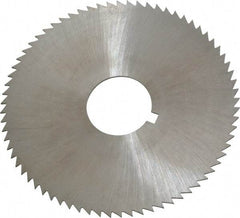 Made in USA - 2-3/4" Diam x 0.032" Blade Thickness x 3/4" Arbor Hole Diam, 72 Tooth Slitting and Slotting Saw - Arbor Connection, Right Hand, Uncoated, High Speed Steel, Concave Ground, Contains Keyway - Americas Industrial Supply