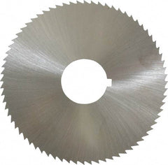 Made in USA - 2-3/4" Diam x 0.036" Blade Thickness x 3/4" Arbor Hole Diam, 72 Tooth Slitting and Slotting Saw - Arbor Connection, Right Hand, Uncoated, High Speed Steel, Concave Ground, Contains Keyway - Americas Industrial Supply