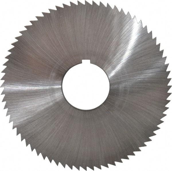 Made in USA - 2-3/4" Diam x 0.051" Blade Thickness x 3/4" Arbor Hole Diam, 72 Tooth Slitting and Slotting Saw - Arbor Connection, Right Hand, Uncoated, High Speed Steel, Concave Ground, Contains Keyway - Americas Industrial Supply