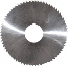 Made in USA - 2-3/4" Diam x 0.057" Blade Thickness x 3/4" Arbor Hole Diam, 72 Tooth Slitting and Slotting Saw - Arbor Connection, Right Hand, Uncoated, High Speed Steel, Concave Ground, Contains Keyway - Americas Industrial Supply